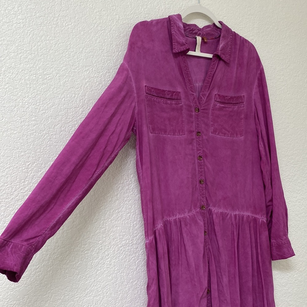 Pilcro Magenta Button-Front Maxi Dress - Picture 7 of 17